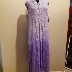 T. Rose purple ombre India Dress w liner nwt L